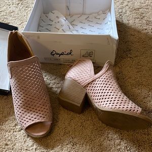 COPY - Qupid Core 27 Open Toe Booties Blush